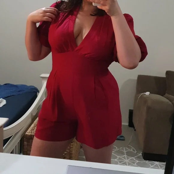 Sheike Size 16 Red/Pink Playsuit - Picture 1 of 7